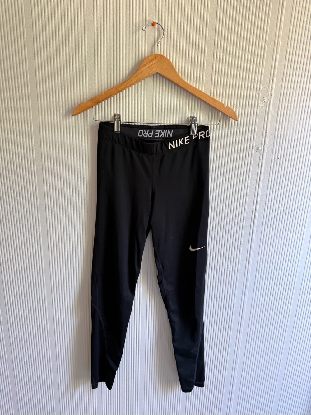 Nike Black Pro Training Leggings with White Swoosh